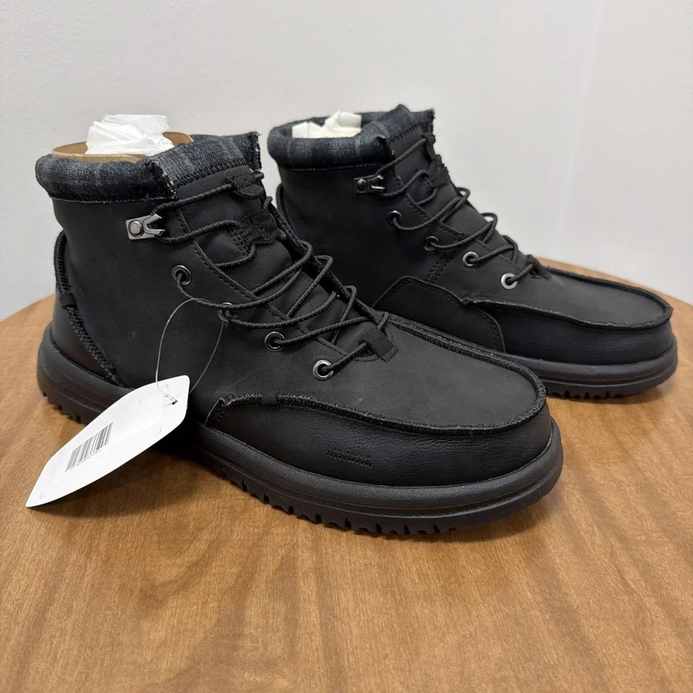 Hey‎ Dude Mens Bradley Classic Black Boots Shoes Size 10 Comfortable Lightweight